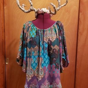Women's Boho Paisley Shirt Small Medium